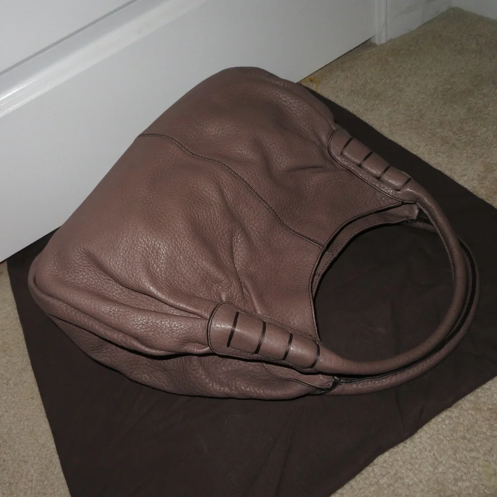 Tod's Taupe Mauve Deerskin Ivy Sacca Hobo Bag